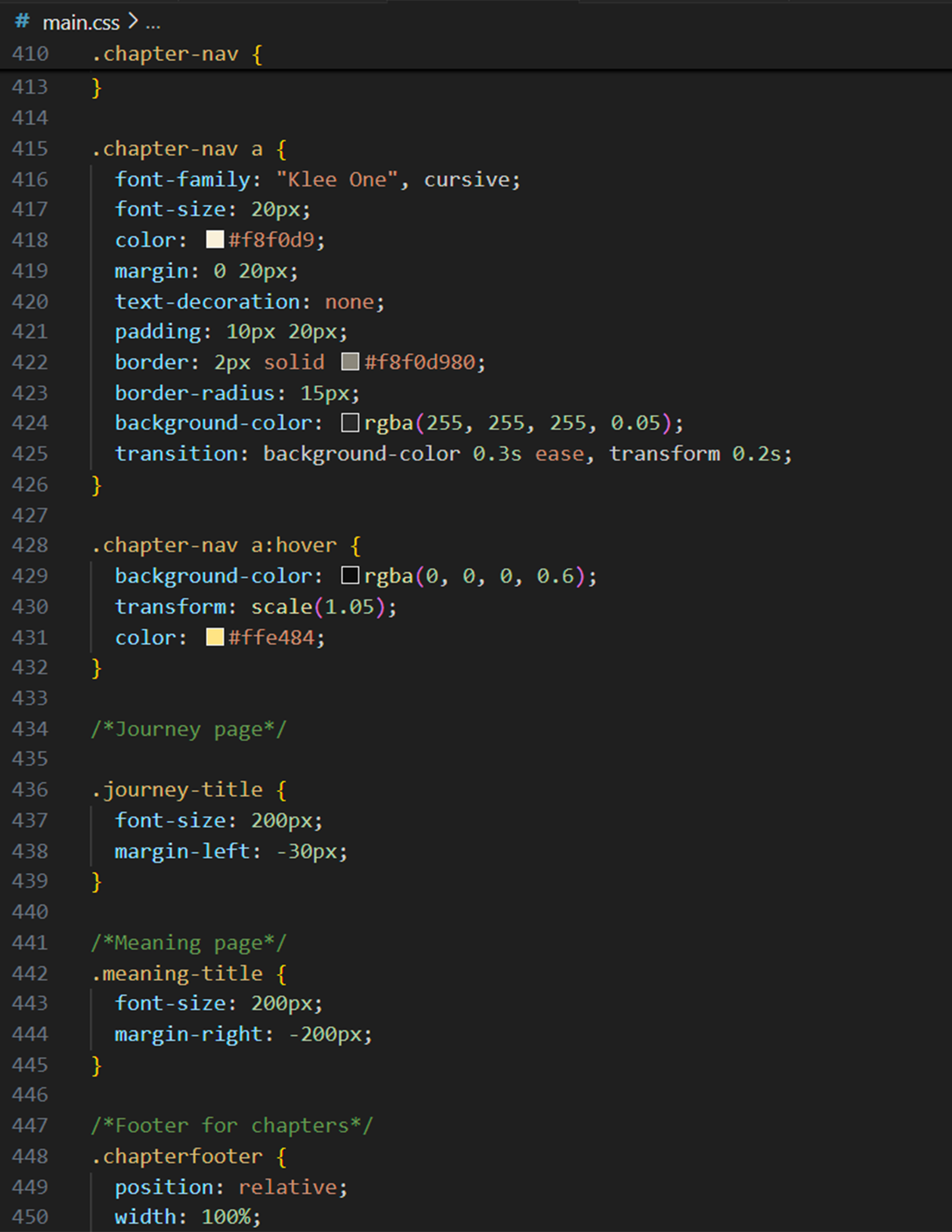 Coding the layout